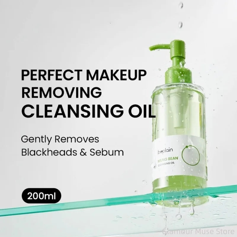 Beplain Mung Bean Pore Serum, Deep Cleansing Foam, Facial Pore Remover Clay Mask and Makeup Remover Oil