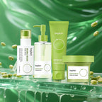 Beplain Mung Bean Pore Serum, Deep Cleansing Foam, Facial Pore Remover Clay Mask and Makeup Remover Oil